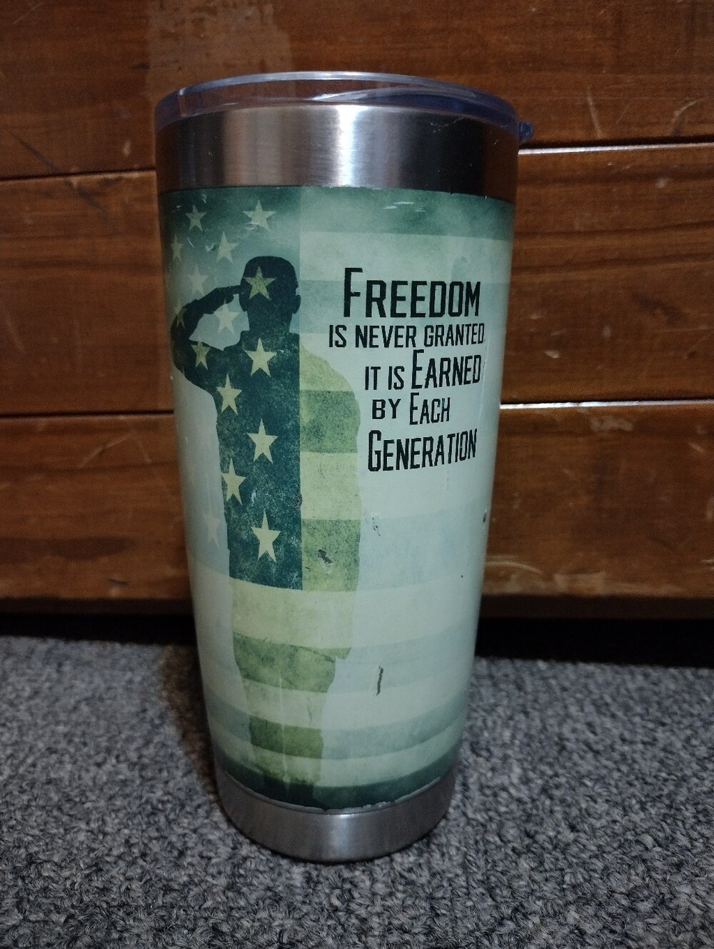 Pure "Freedom Is Never Granted It Is Earned By Each Generation" 24 OZ Tumbler